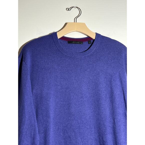 Greyson Men's EUC Purple 100% Cashmere Crewneck Pullover Sweater Size L - Picture 2 of 6